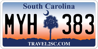 SC license plate MYH383