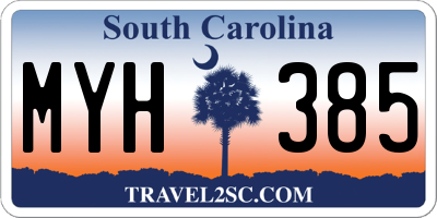 SC license plate MYH385