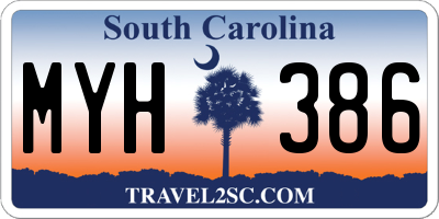 SC license plate MYH386