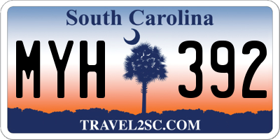 SC license plate MYH392