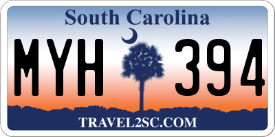 SC license plate MYH394