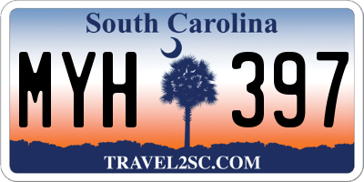 SC license plate MYH397