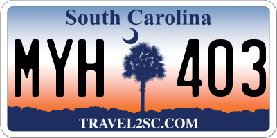 SC license plate MYH403
