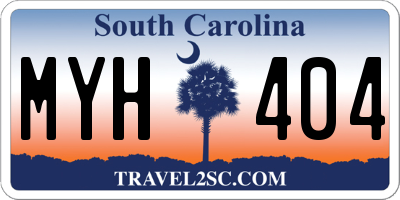 SC license plate MYH404