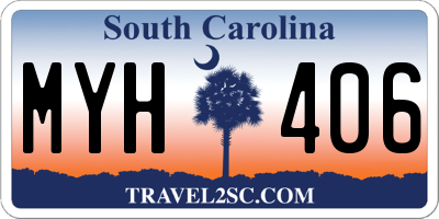 SC license plate MYH406