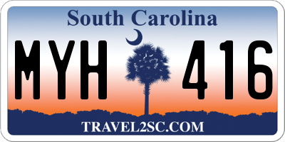 SC license plate MYH416