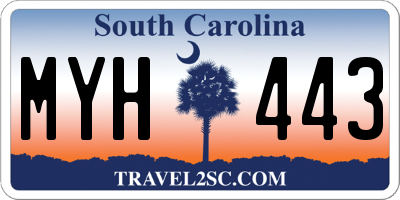 SC license plate MYH443