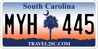 SC license plate MYH445