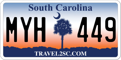 SC license plate MYH449
