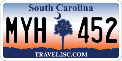 SC license plate MYH452
