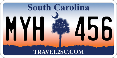 SC license plate MYH456