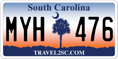 SC license plate MYH476