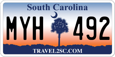 SC license plate MYH492