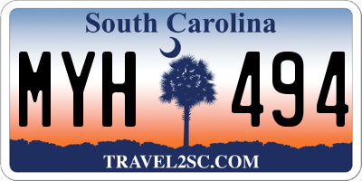 SC license plate MYH494