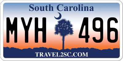 SC license plate MYH496