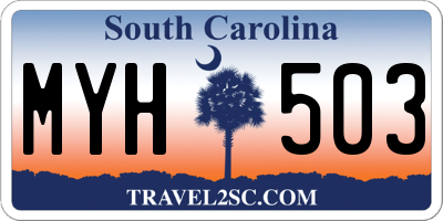 SC license plate MYH503