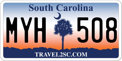 SC license plate MYH508