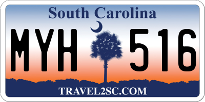SC license plate MYH516