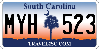 SC license plate MYH523