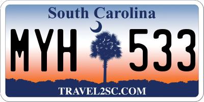 SC license plate MYH533