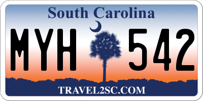SC license plate MYH542