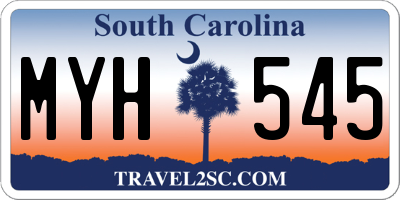 SC license plate MYH545
