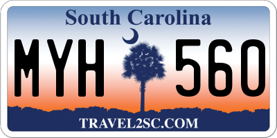 SC license plate MYH560