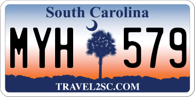 SC license plate MYH579