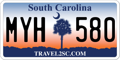 SC license plate MYH580