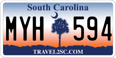 SC license plate MYH594