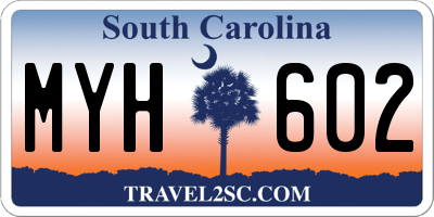 SC license plate MYH602