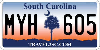SC license plate MYH605