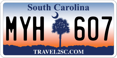 SC license plate MYH607