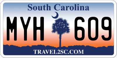SC license plate MYH609