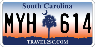 SC license plate MYH614