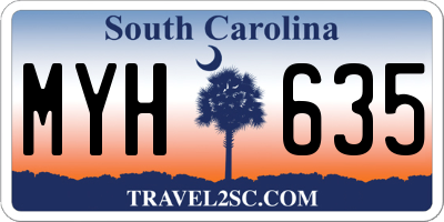 SC license plate MYH635
