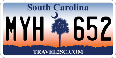 SC license plate MYH652