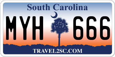 SC license plate MYH666