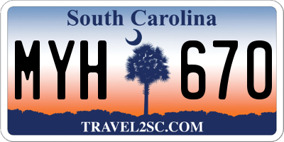 SC license plate MYH670