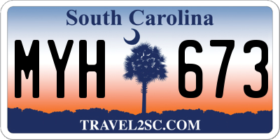 SC license plate MYH673