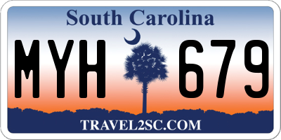 SC license plate MYH679