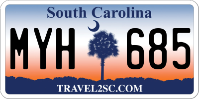 SC license plate MYH685