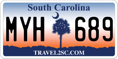 SC license plate MYH689