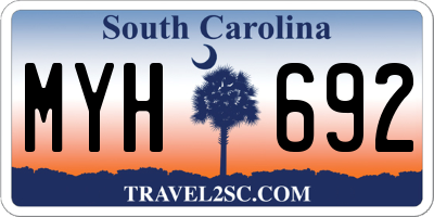 SC license plate MYH692