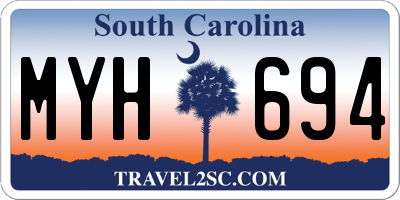 SC license plate MYH694