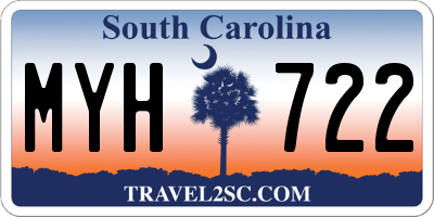 SC license plate MYH722