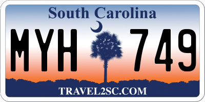 SC license plate MYH749