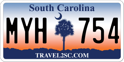 SC license plate MYH754