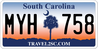 SC license plate MYH758
