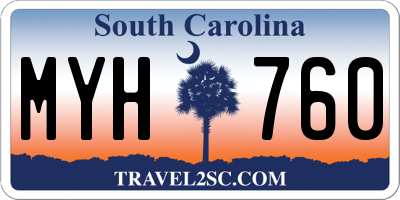 SC license plate MYH760